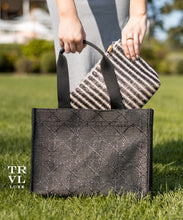 Load image into Gallery viewer, LUXE BALI STRAW TOTE - CANE MIDNIGHT
