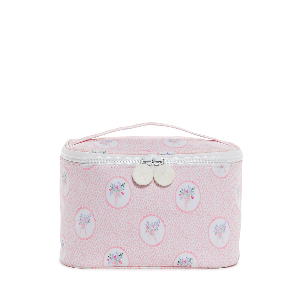 Train Case - Kit Case - Medallion Floral Pink