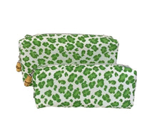 Load image into Gallery viewer, Cosmetic Bag - Duo Set Bags - Cheetah Green
