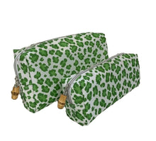 Load image into Gallery viewer, Cosmetic Bag - Duo Set Bags - Cheetah Green
