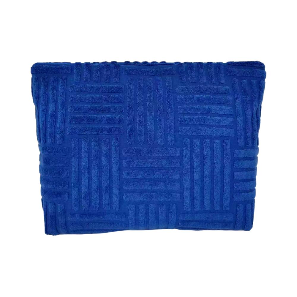 TERRY TILE LG COSMETIC POUCH - BLUE