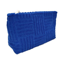 Load image into Gallery viewer, TERRY TILE MED COSMETIC POUCH - BLUE

