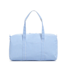 Load image into Gallery viewer, Weekender Gift Set - Duffel and Hanging Bag - Gingham Sky
