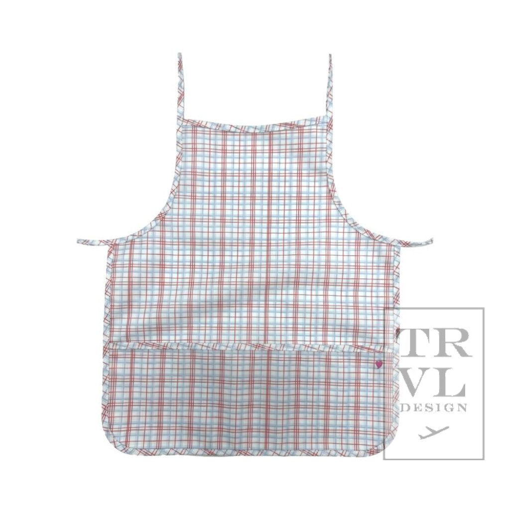 APRON - CLASSIC PLAID RED *NEW STYLE! *2PC PRE-PACK* Pre-Order 2/15-2/28 Ship