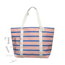 Load image into Gallery viewer, Cabana Tote - Tidal Stripe Coral New!!

