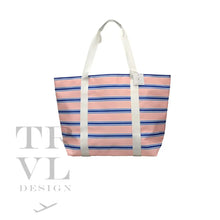 Load image into Gallery viewer, CABANA TOTE - TIDAL STRIPE CORAL  NEW!!

