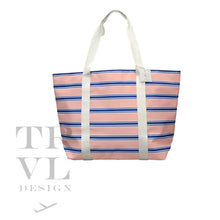 Load image into Gallery viewer, CABANA TOTE - TIDAL STRIPE CORAL  NEW!!
