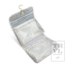 Load image into Gallery viewer, Luxe Hanging Toiletry Antibes With Navy Pinstripe Liner *New!
