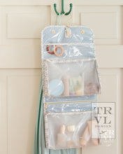 Load image into Gallery viewer, Luxe Hanging Toiletry Antibes With Navy Pinstripe Liner *New!
