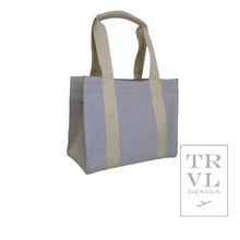 Load image into Gallery viewer, LUXE LINEN TOTE - ADMIRAL BLUE
