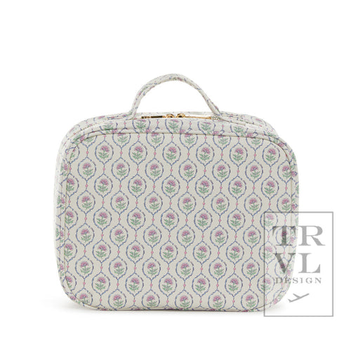 Luxe Trvl2 Cosmetic Toiletry Case - Antibes With Navy Pinstripe Liner* New!