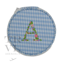 Load image into Gallery viewer, Monogram Round - Gingham Mist New! A
