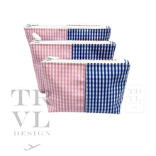 Load image into Gallery viewer, PATCH GINGHAM MINI COSMETIC BAG  *TRVL Deal
