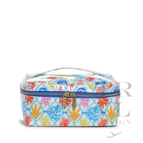 Train Case - Gloss Top Handle Tenerife Aqua Coral