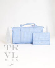 Load image into Gallery viewer, Weekender Gift Set - Duffel And Hanging Bag Gingham Sky
